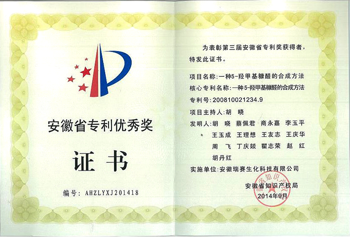 安徽省專利優(yōu)秀獎